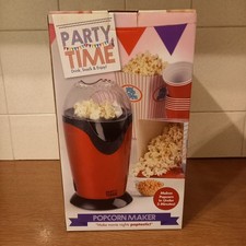 Party Time Popcorn Maker 1200W Compact Machine EK1524 Red Standalone UK Plug