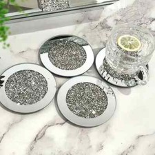 Mirrored Glass Round Coaster