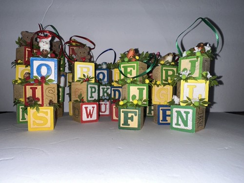 Vtg christmas wooden alphabet - vtg,