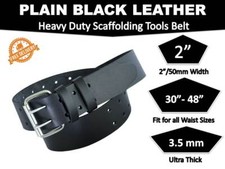 Leather Tool Belt Heavy Duty 2" Black Professional Quality Builder Scaffold Work