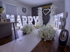 Proposal Decoration London Floral Heart Arch *HIRE* Will You Marry Me setup