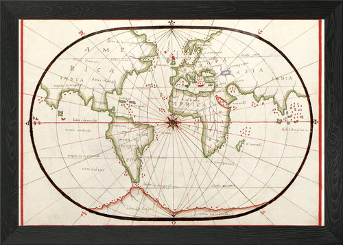 World old map - map, framed