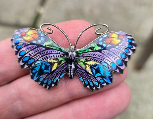 Antique silver enamel - &,