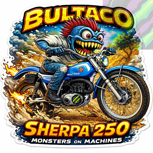 Bultaco sherpa 250 9x9cm - sherpa,