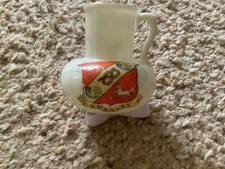 VINTAGE ARCADIAN CRESTED WARE ONE HANLED POT - RUGELEY (CRACKED)