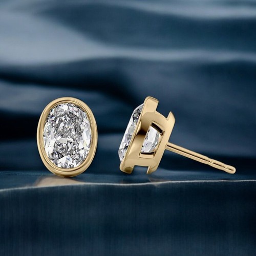 Stud earrings carat - oval, cut