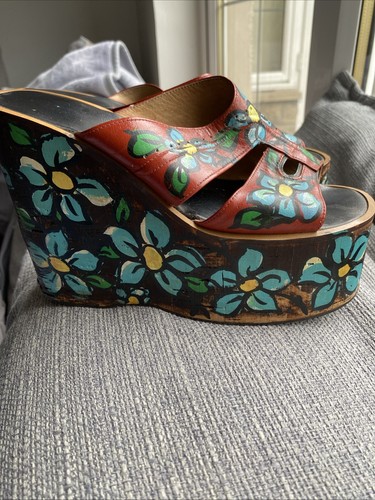 Vintage hand painted wooden - hand-painted,