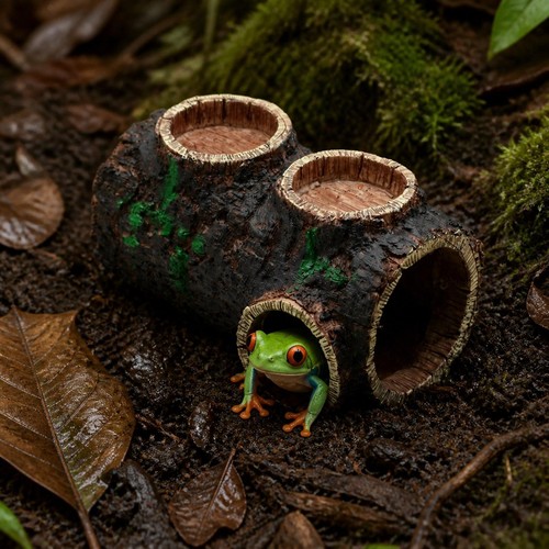 Reptile log hideaway - reptile, resin
