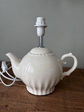 Vintage Ceramic Teapot Table Lamp Base Cream