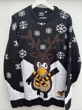 Wasps Rugby Christmas Jumper Black Yellow Official Merchandise Mens Medium M