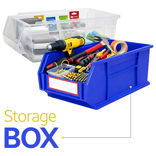 Plastic parts bins blue - plastic,