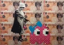 Rare print QUEEN INVADER DI embossed Artist proof Signed,Dismaland Death NYC 