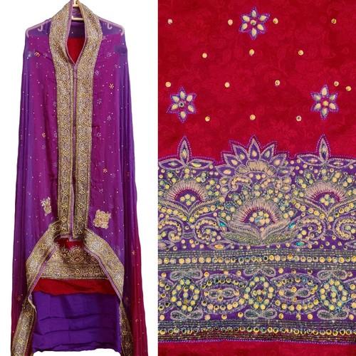 Red jacqrd pure crepe - pure, hand
