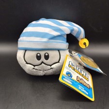 Jakks Disney Club Penguin White Puffle Plush With Striped Hat Tag & Coin 3 Inch