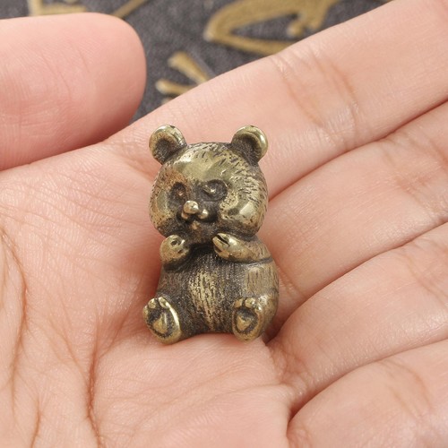 Brass panda bear figurine - panda,