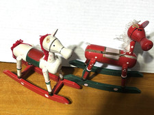 Wooden Rocking Horse Figurines