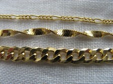 3 different attached chains. Sterling silver with yellow gold o'lay. 16.36gm NEW