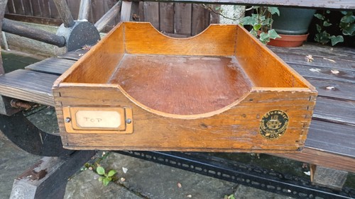 Antique wooden filing tray - antique,