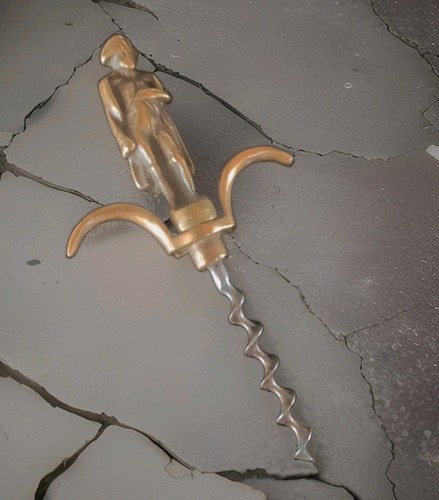 Antique brass corkscrew - antique,