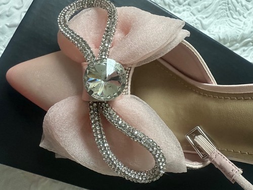 Ego pink heels - ego, (bow/diamonte)