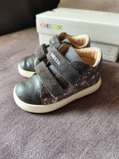 Geox B Biglia Respira Grey Metallic Ankle Leather Girls Shoes Size UK 5 EUR 22