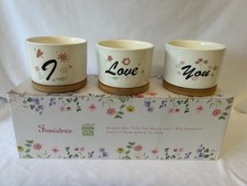 I LOVE YOU Ceramic Succulent Plant Pots Gifts for Her Girlfriend Wife, 3 Pack 