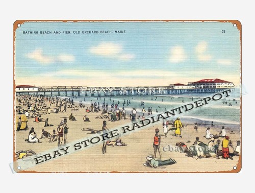 Tin sign 1930s 40s bathing - tin,