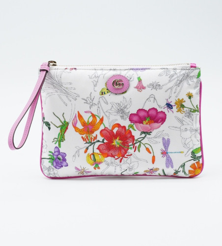 Gucci floral pouch bag pink - pouch,