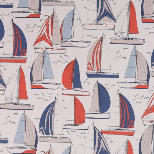 Sail boats red - boats, fabric