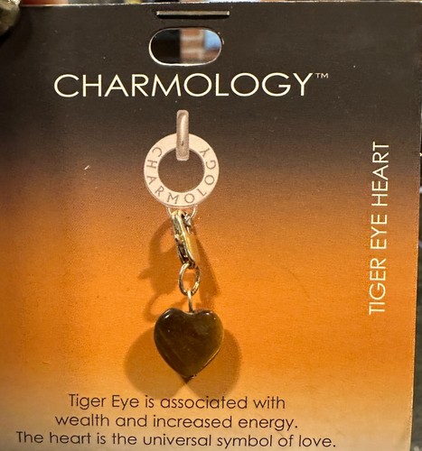 Tiger eye heart charm - tiger,