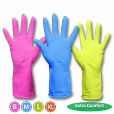 HOUSEHOLD RUBBER GLOVES NON ALLERGY LATEX, SUPREME WASHING UP CLEANING, FOOD
