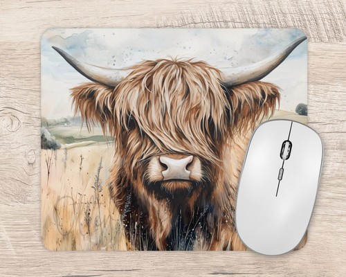 Highland cow mouse mat - cow,