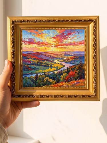 Autumn mountain valley oil - valley,
