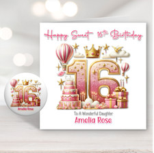 Girls 16th birthday card - 16th,