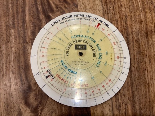 Bicc vintage voltage drop - voltage,