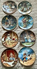 Edwin Knowles Set Of 8 Classic Fairy Tales Plates, Painted By Scott Gustafson