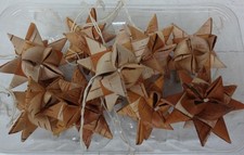Birch Bark Stars Christmas Tree Decorations x 9