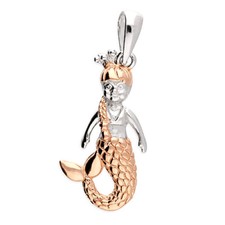 Rose gold Mermaid Pendant Gold on 925 STERLING SILVER CHARM