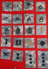 GENUINE US ARMY ACU CLOTH RANK HOOK  BACKED NOT CHINESE IMPORT USED RANKS
