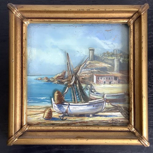 Old layered reverse glass - old,