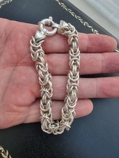 Beautiful 925 Silver Byzantine Bracelet,  8 Inches  29.5 Grammes