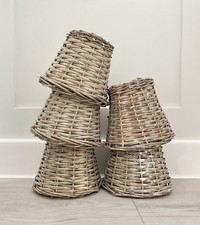 Wicker Rattan Lampshade Nordic Scandi Nautical Shabby Coastal Rustic Lamp Shade