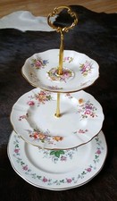 Pretty Pink Vintage Roses 3 Tier Cake Stands 