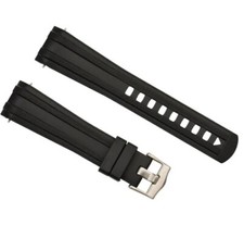 20mm Black Curved Rubber Strap