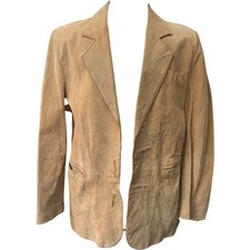 ADA Brown Suede Blazer Men's Casual Leather Jacket - Size L