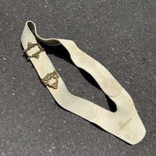 Colour Bearer Cross Belt British Army Surplus Off White Leather, Brass Buckles