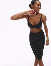 M&S Plain Black Slip Underskirt Petticoats UK16 29" length X2 De-branded