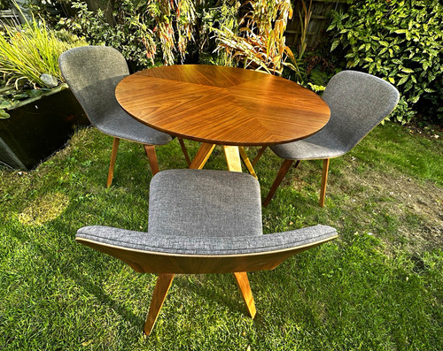 Round medium wood dining - round,