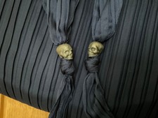 Dark Navy Pleated Scarf with