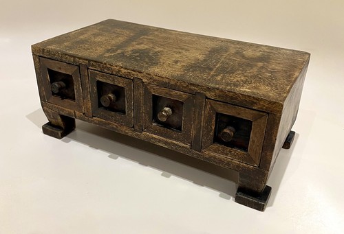 Antique oak spice - box, with